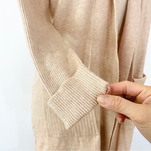 Knot Sisters long light pinkish/ cream open cardigan - Picture 3 of 9